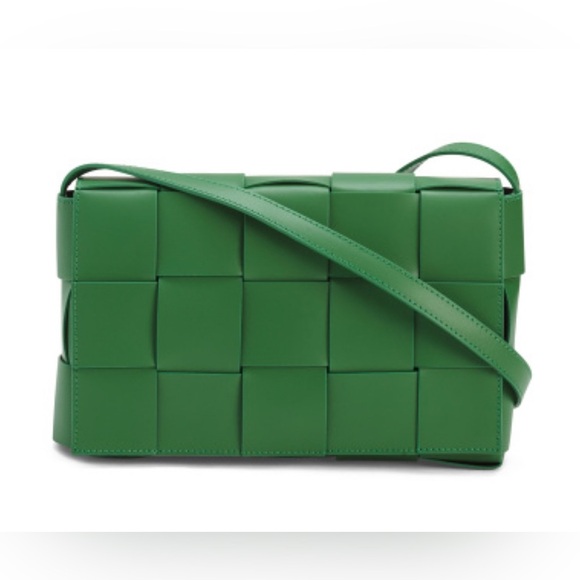 Isadora Made in Italy Kelly Green Woven Leather Crossbody Bag - Picture 3 of 17